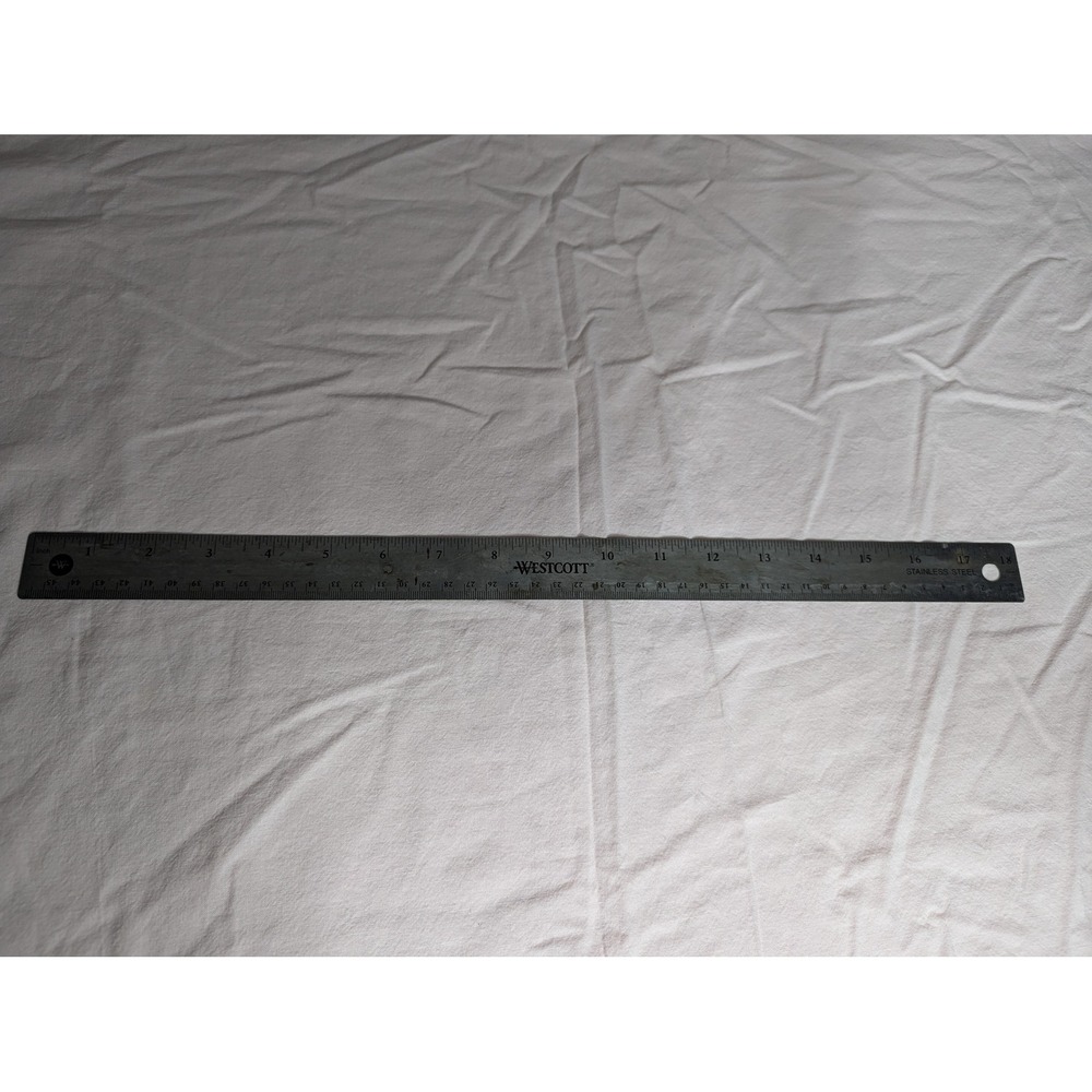 Vintage‎ Westcott Stainless Steel metal 18" ruler measuring stick